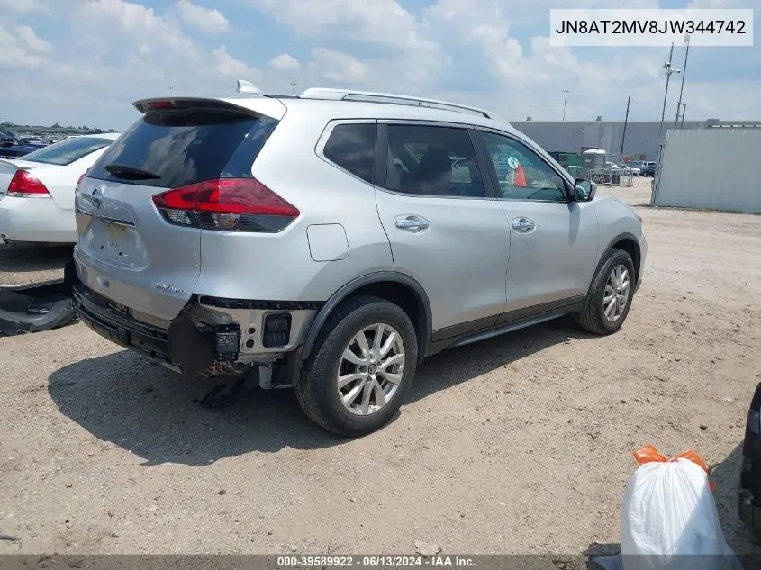 2018 Nissan Rogue Sv VIN: JN8AT2MV8JW344742 Lot: 39589922