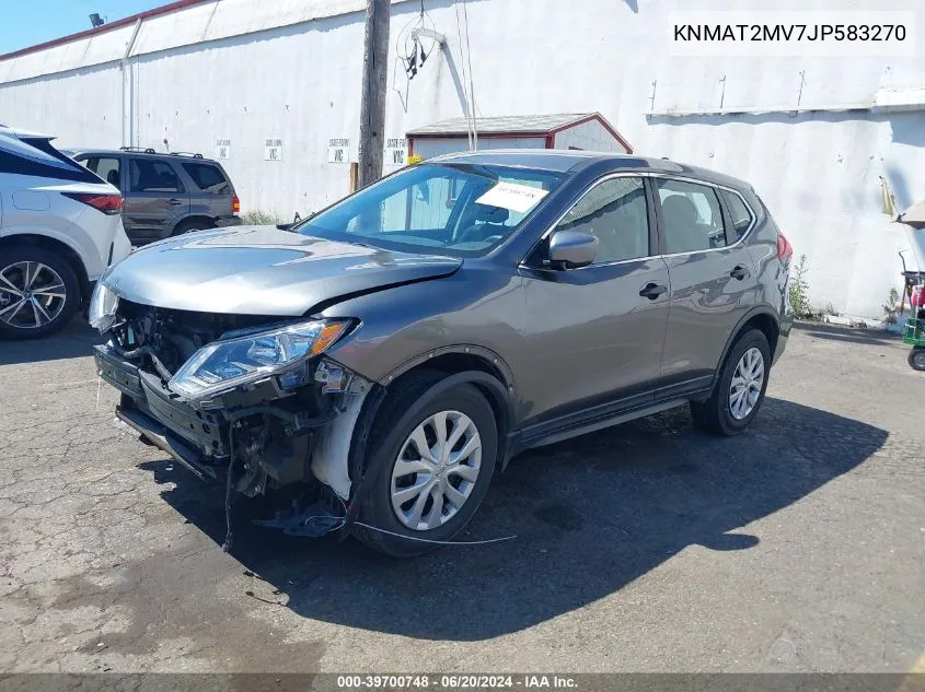 2018 Nissan Rogue S VIN: KNMAT2MV7JP583270 Lot: 39700748