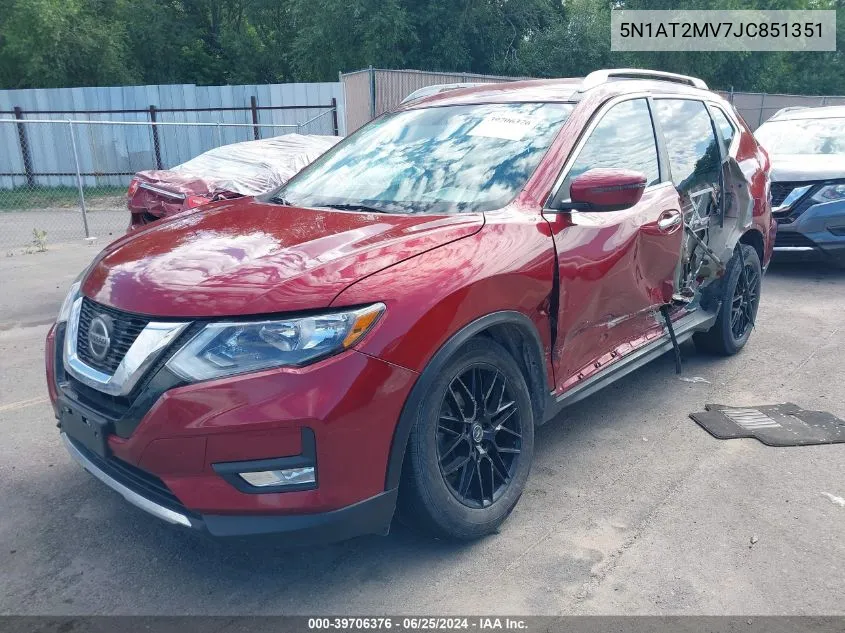 2018 Nissan Rogue Sv VIN: 5N1AT2MV7JC851351 Lot: 39706376