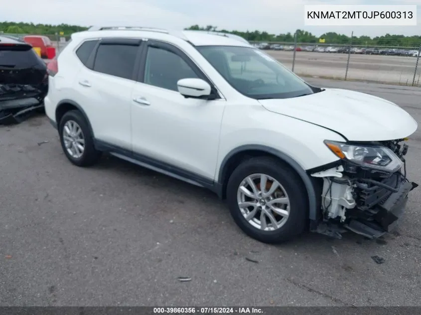 2018 Nissan Rogue Sv VIN: KNMAT2MT0JP600313 Lot: 39860356