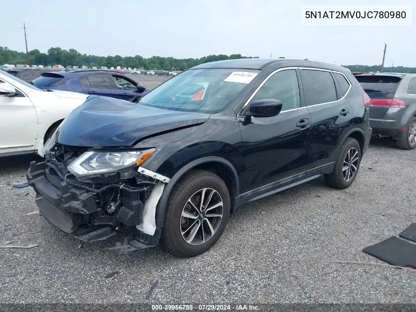 2018 Nissan Rogue Sv/Sl VIN: 5N1AT2MV0JC780980 Lot: 39956755