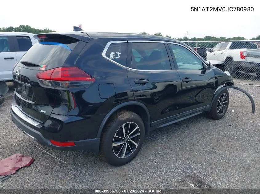 2018 Nissan Rogue Sv/Sl VIN: 5N1AT2MV0JC780980 Lot: 39956755