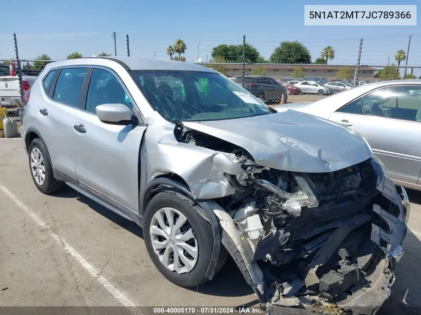 2018 Nissan Rogue S VIN: 5N1AT2MT7JC789366 Lot: 40005170