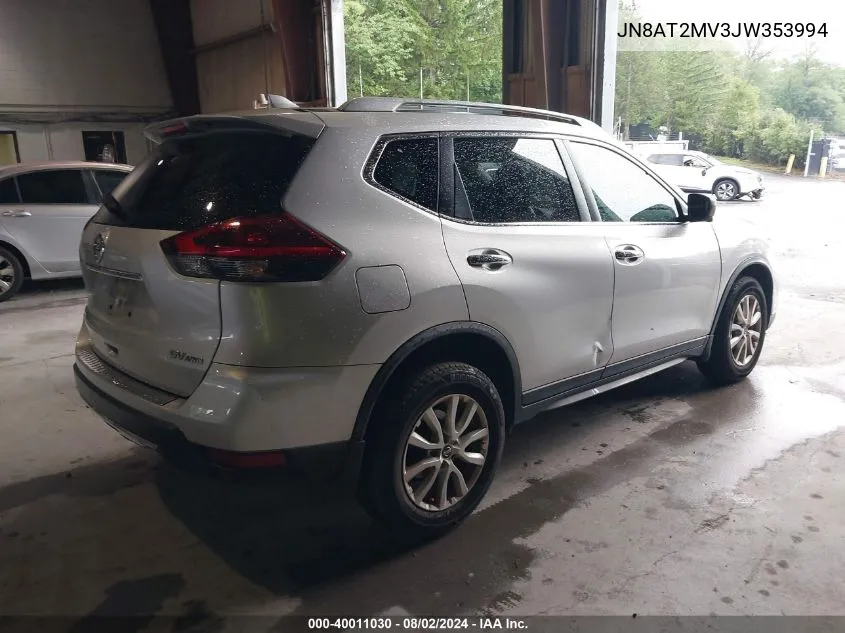 2018 Nissan Rogue Sv VIN: JN8AT2MV3JW353994 Lot: 40011030