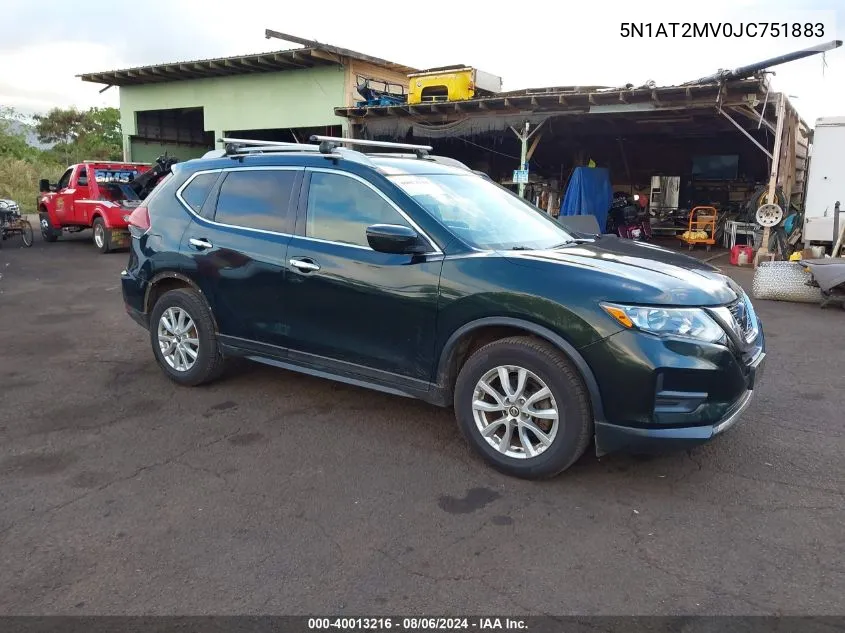 5N1AT2MV0JC751883 2018 Nissan Rogue Sv