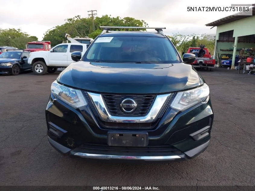 2018 Nissan Rogue Sv VIN: 5N1AT2MV0JC751883 Lot: 40013216