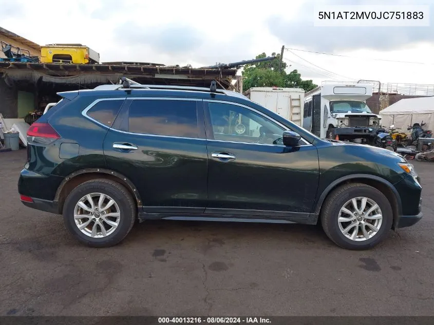 2018 Nissan Rogue Sv VIN: 5N1AT2MV0JC751883 Lot: 40013216