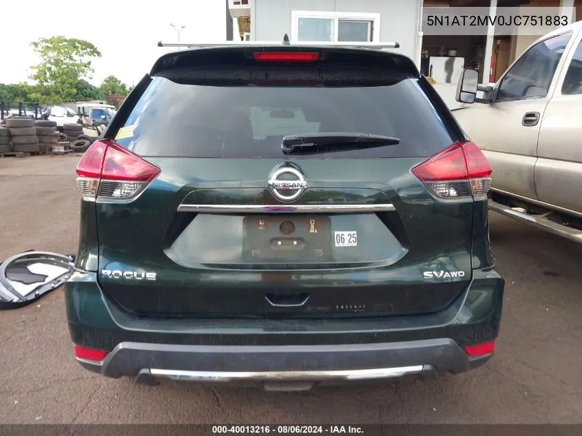 5N1AT2MV0JC751883 2018 Nissan Rogue Sv