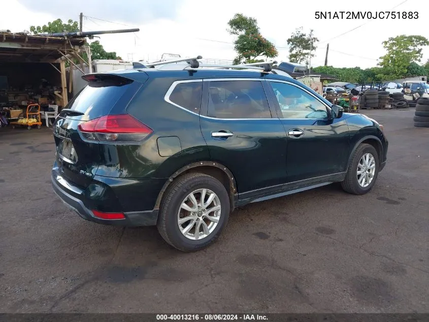 5N1AT2MV0JC751883 2018 Nissan Rogue Sv