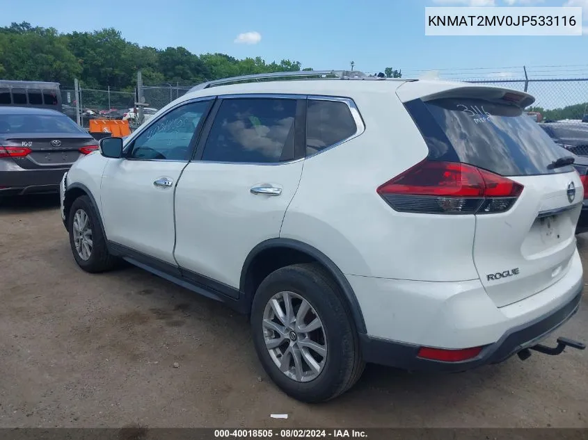 2018 Nissan Rogue S/Sv VIN: KNMAT2MV0JP533116 Lot: 40018505