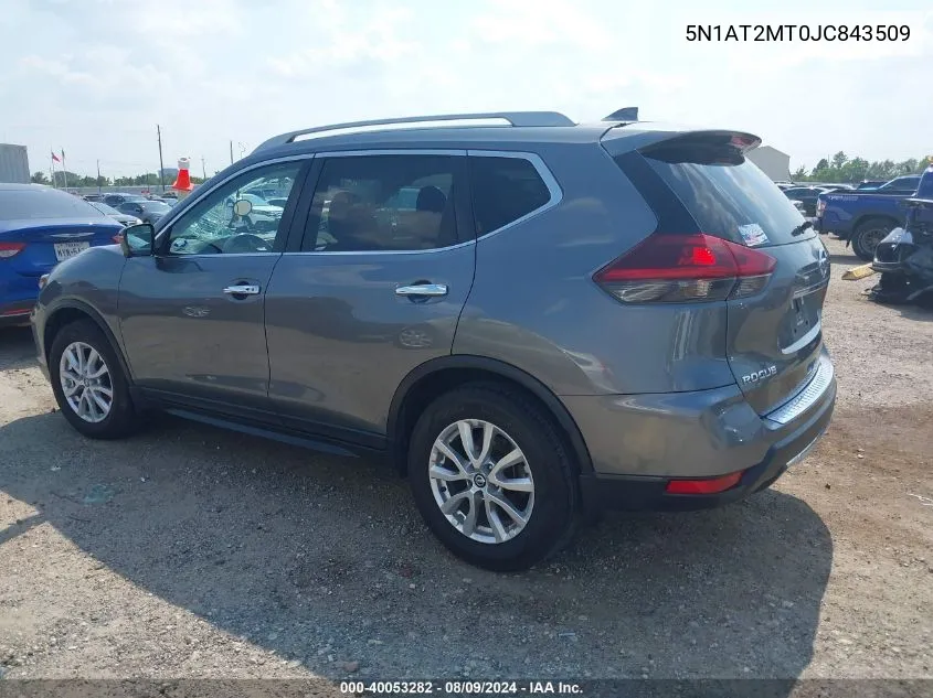 2018 Nissan Rogue Sv VIN: 5N1AT2MT0JC843509 Lot: 40053282