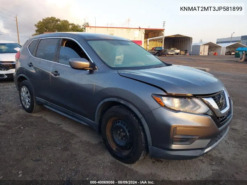 2018 Nissan Rogue S VIN: KNMAT2MT3JP581899 Lot: 40069058