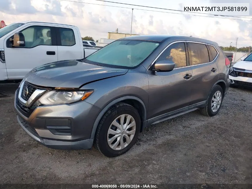 2018 Nissan Rogue S VIN: KNMAT2MT3JP581899 Lot: 40069058