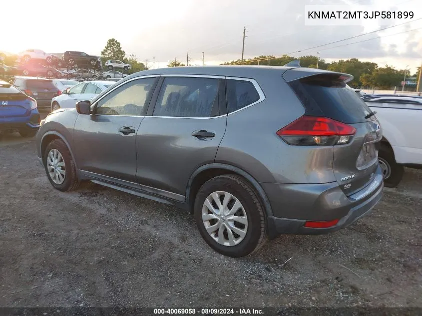 2018 Nissan Rogue S VIN: KNMAT2MT3JP581899 Lot: 40069058