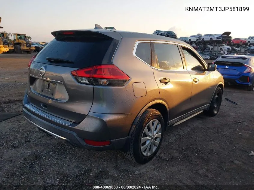 2018 Nissan Rogue S VIN: KNMAT2MT3JP581899 Lot: 40069058