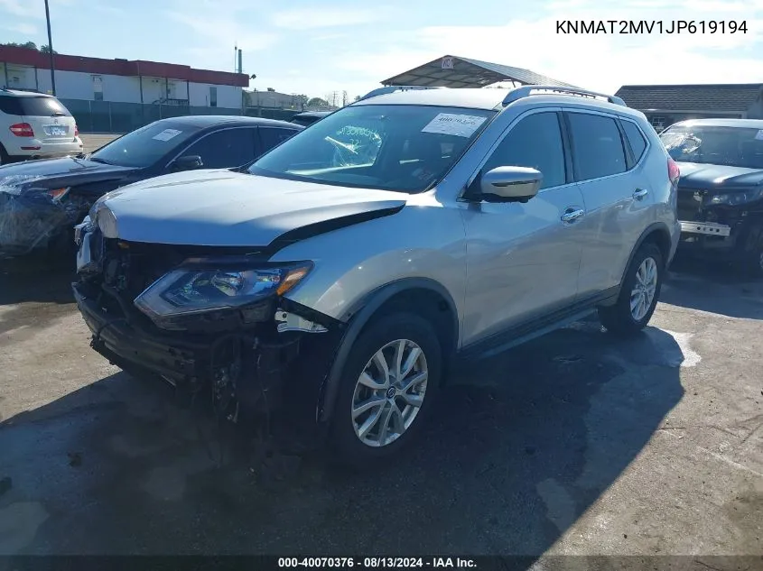 2018 Nissan Rogue S/Sv VIN: KNMAT2MV1JP619194 Lot: 40070376