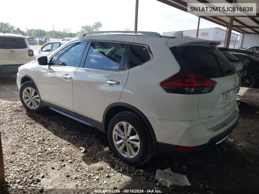 2018 Nissan Rogue S VIN: 5N1AT2MT5JC816838 Lot: 40103286