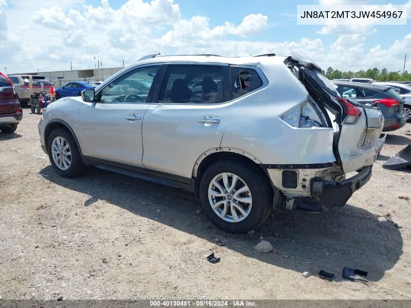 2018 Nissan Rogue Sv VIN: JN8AT2MT3JW454967 Lot: 40130451