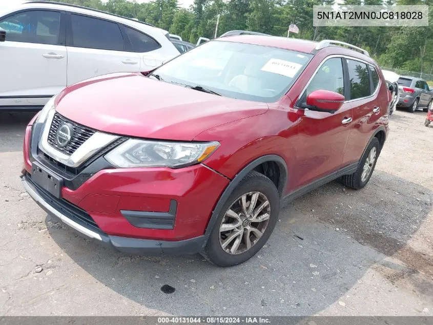 2018 Nissan Rogue S/Sl/Sv VIN: 5N1AT2MN0JC818028 Lot: 40131044