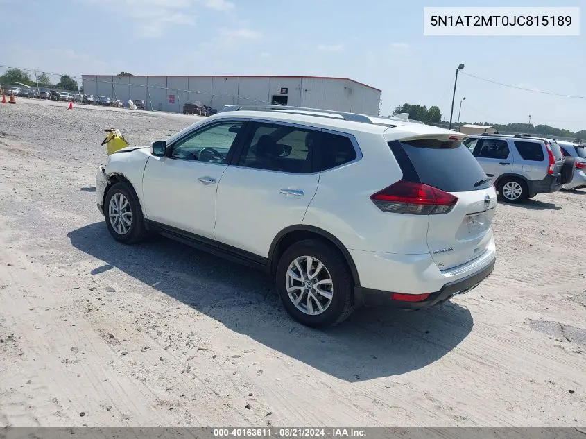 2018 Nissan Rogue Sv VIN: 5N1AT2MT0JC815189 Lot: 40163611