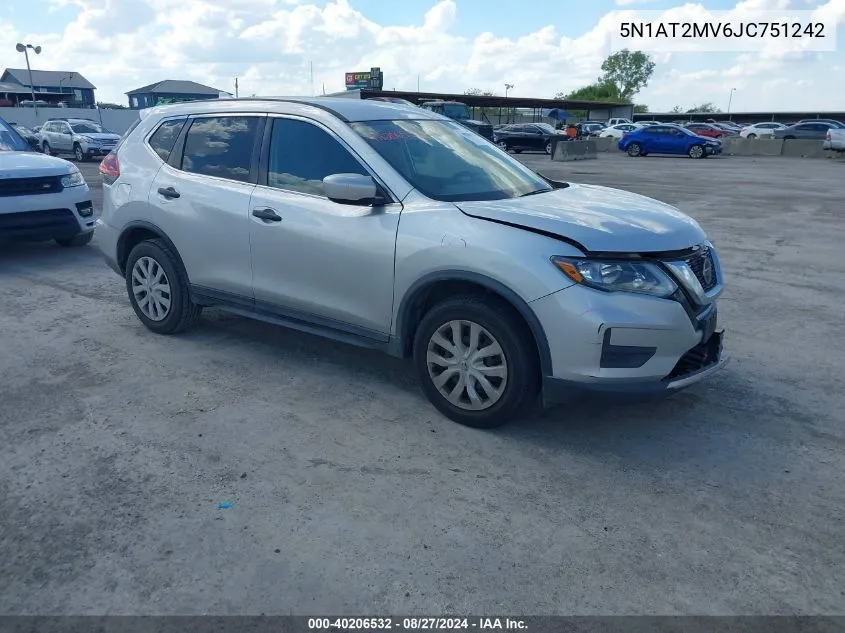 5N1AT2MV6JC751242 2018 Nissan Rogue S