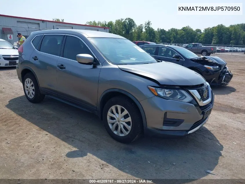 2018 Nissan Rogue S VIN: KNMAT2MV8JP570950 Lot: 40209787