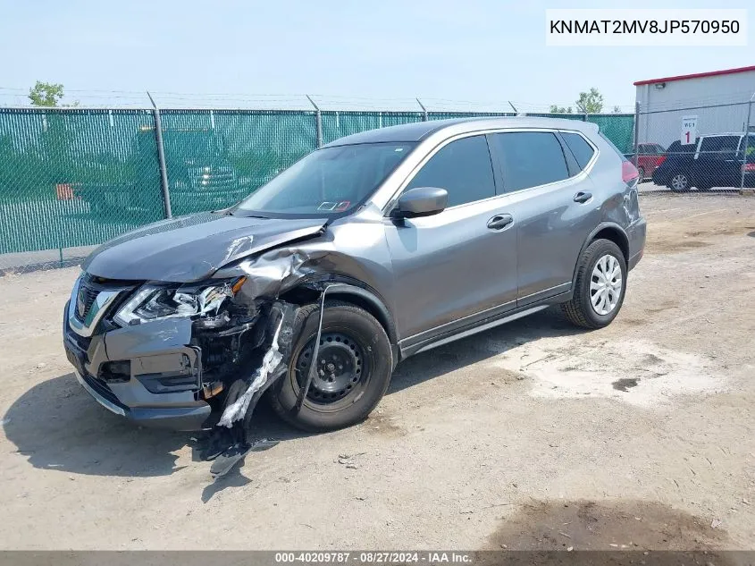 2018 Nissan Rogue S VIN: KNMAT2MV8JP570950 Lot: 40209787