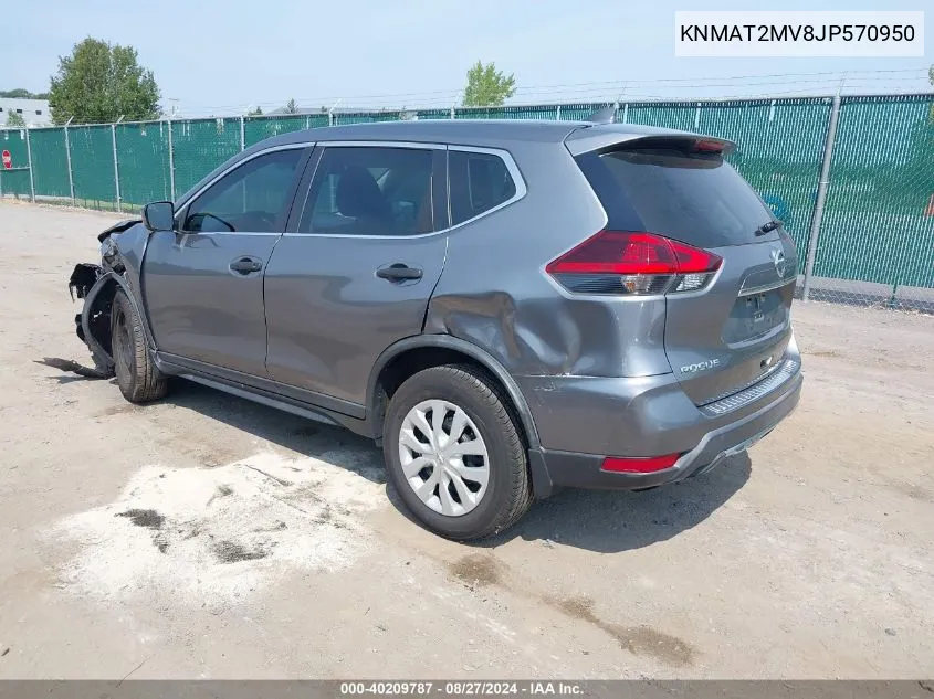 2018 Nissan Rogue S VIN: KNMAT2MV8JP570950 Lot: 40209787