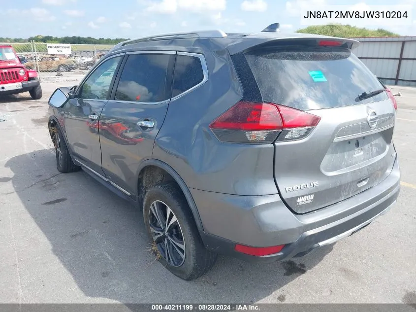 2018 Nissan Rogue Sl VIN: JN8AT2MV8JW310204 Lot: 40211199