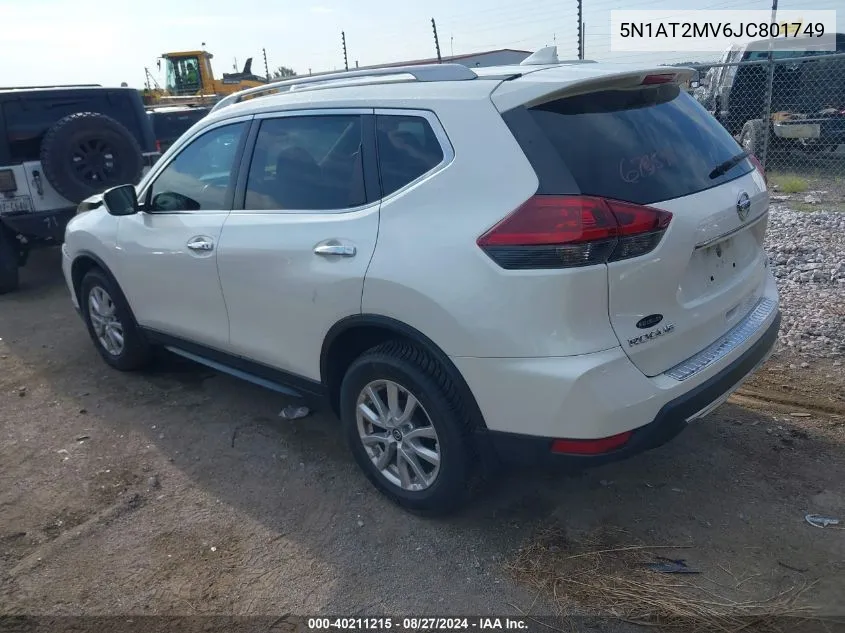 5N1AT2MV6JC801749 2018 Nissan Rogue Sv