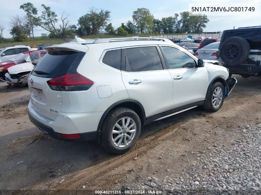 5N1AT2MV6JC801749 2018 Nissan Rogue Sv