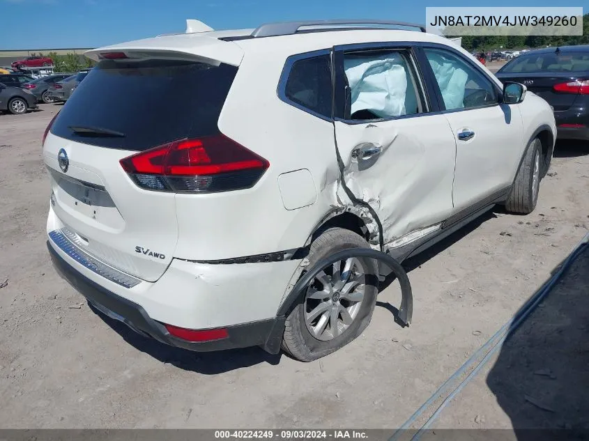 2018 Nissan Rogue Sv VIN: JN8AT2MV4JW349260 Lot: 40224249