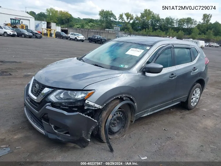 2018 Nissan Rogue S VIN: 5N1AT2MV0JC729074 Lot: 40237567