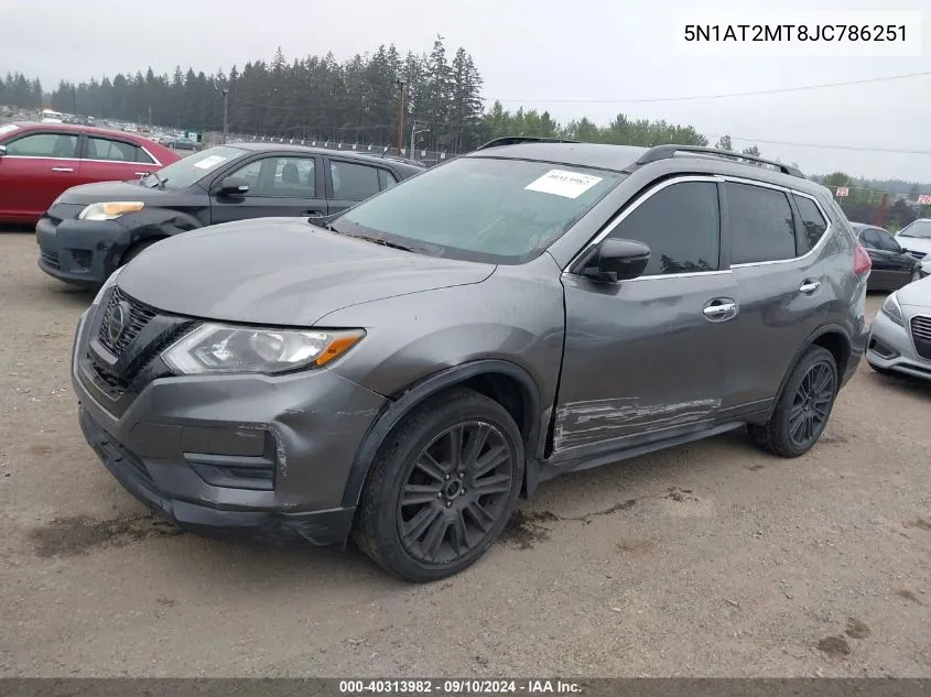 2018 Nissan Rogue S/Sl VIN: 5N1AT2MT8JC786251 Lot: 40313982