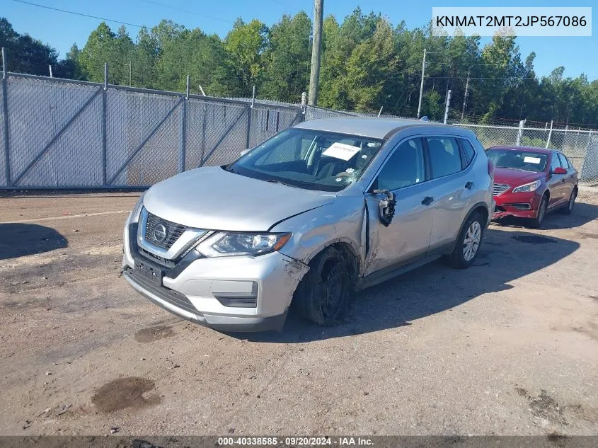 2018 Nissan Rogue S VIN: KNMAT2MT2JP567086 Lot: 40338585