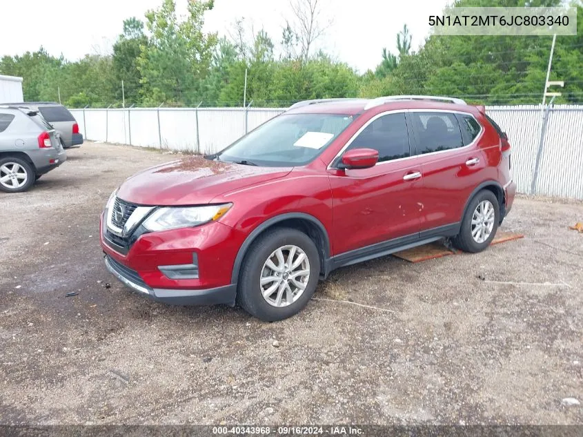 2018 Nissan Rogue S/Sl VIN: 5N1AT2MT6JC803340 Lot: 40343968