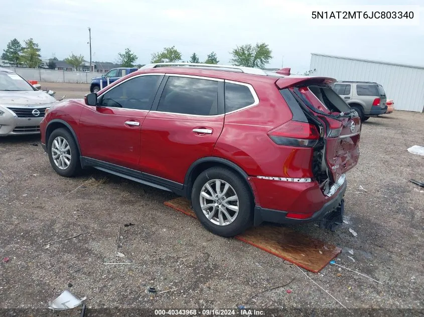 2018 Nissan Rogue S/Sl VIN: 5N1AT2MT6JC803340 Lot: 40343968