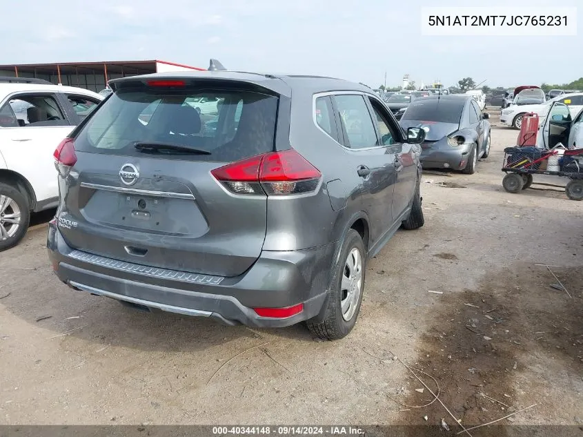 2018 Nissan Rogue S VIN: 5N1AT2MT7JC765231 Lot: 40344148