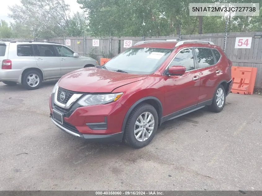 2018 Nissan Rogue Sv VIN: 5N1AT2MV3JC727738 Lot: 40358060