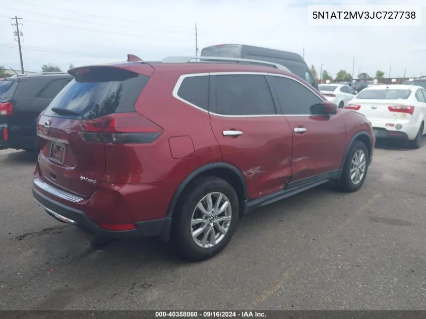 2018 Nissan Rogue Sv VIN: 5N1AT2MV3JC727738 Lot: 40358060