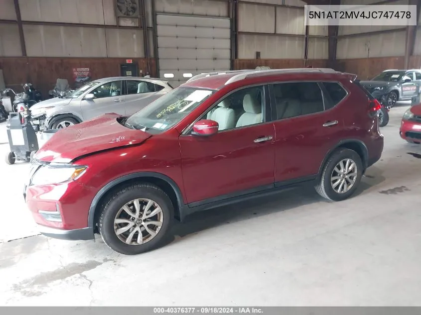 2018 Nissan Rogue Sv VIN: 5N1AT2MV4JC747478 Lot: 40376377