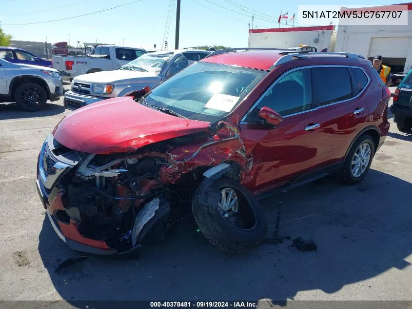 2018 Nissan Rogue Sv VIN: 5N1AT2MV5JC767707 Lot: 40378481