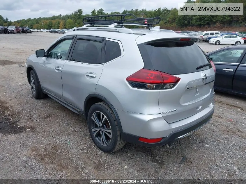 2018 Nissan Rogue Sl VIN: 5N1AT2MVXJC794322 Lot: 40398616