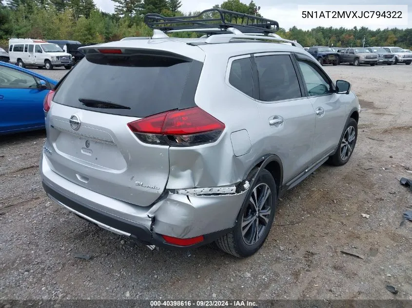 5N1AT2MVXJC794322 2018 Nissan Rogue Sl