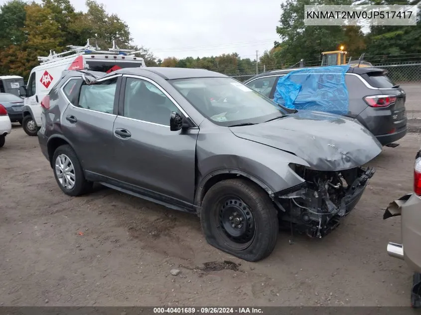 2018 Nissan Rogue S VIN: KNMAT2MV0JP517417 Lot: 40401689