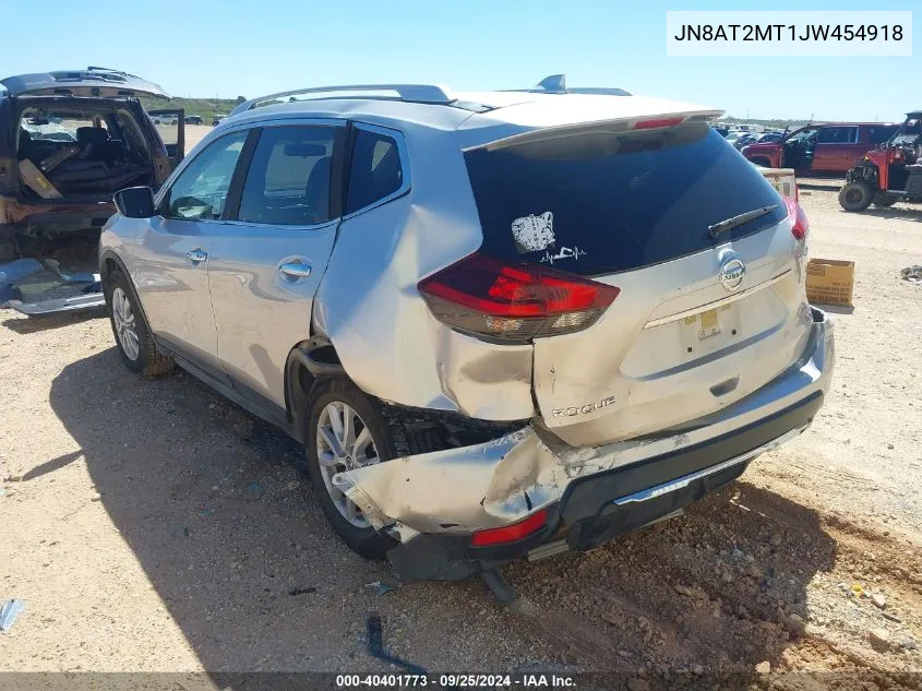 2018 Nissan Rogue Sv VIN: JN8AT2MT1JW454918 Lot: 40401773