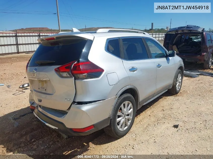 2018 Nissan Rogue Sv VIN: JN8AT2MT1JW454918 Lot: 40401773