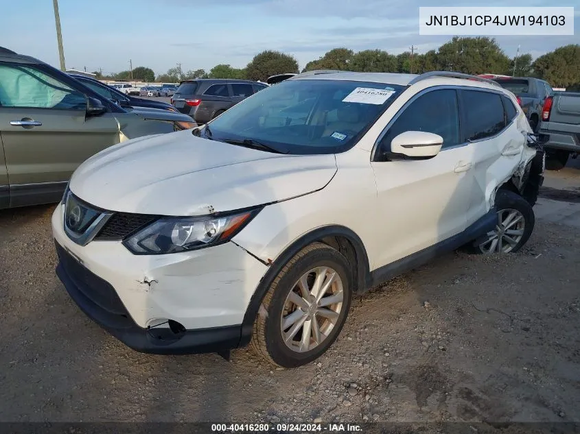 2018 Nissan Rogue Sport S/Sv/Sl VIN: JN1BJ1CP4JW194103 Lot: 40416280