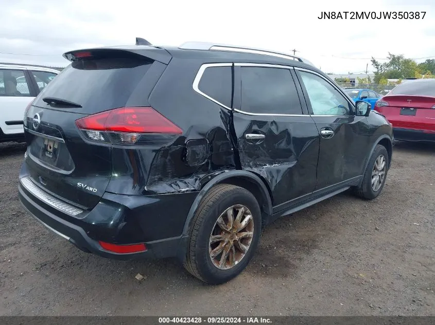 2018 Nissan Rogue Sv VIN: JN8AT2MV0JW350387 Lot: 40423428