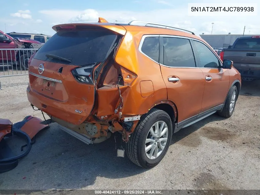 5N1AT2MT4JC789938 2018 Nissan Rogue Sv